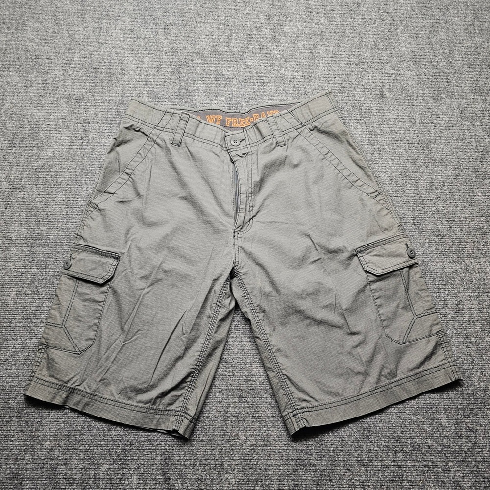 WearFirst Mens Gray Ripstop Cargo Shorts Free-Band Waist Size 34